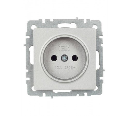 BRITE Розетка без заземления без шторок10А РС10-1-0-БрА алюминий  BR-R10-10-K47  IEK