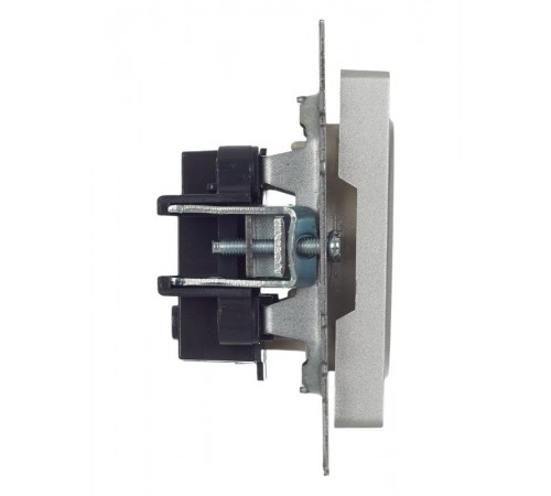 BRITE Розетка без заземления без шторок10А РС10-1-0-БрА алюминий  BR-R10-10-K47  IEK