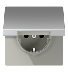Штепсельная розетка SCHUKO 16A 250V~ с защитой от детей и откидной крышкой; алюминий  AL1520KIKL  Jung