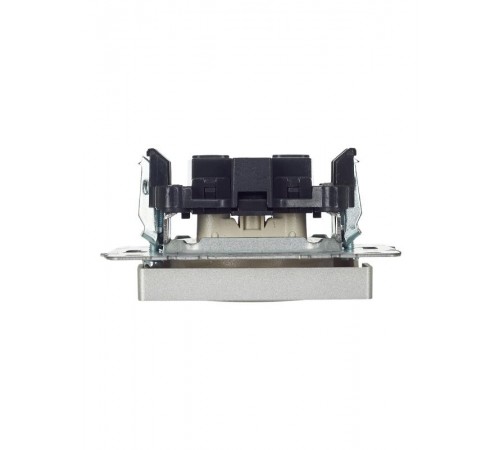 BRITE Розетка без заземления без шторок10А РС10-1-0-БрА алюминий  BR-R10-10-K47  IEK