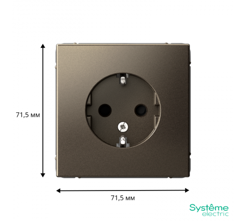 ArtGallery Мокко Розетка с заземлением, со шторками, 16А, механизм  GAL000645  SE