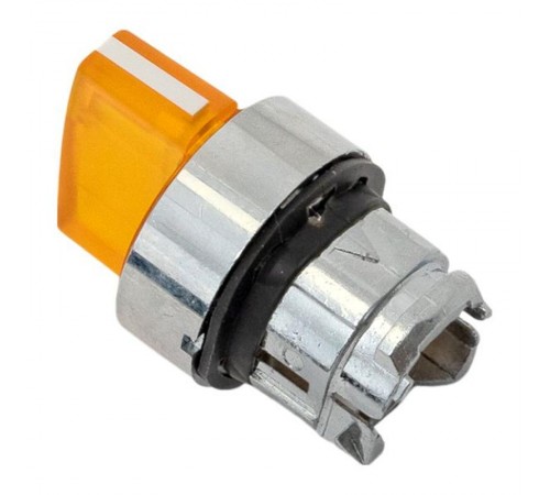 Механизм исполнительный переключателя ХB4 желтый на 3 положения возвратный без фиксации, с подсветкой с короткой ручко IP65  XB4BD3L-Y-65  EKF