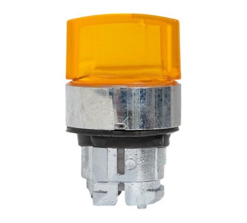 Механизм исполнительный переключателя ХB4 желтый на 3 положения возвратный без фиксации, с подсветкой с короткой ручко IP65  XB4BD3L-Y-65  EKF