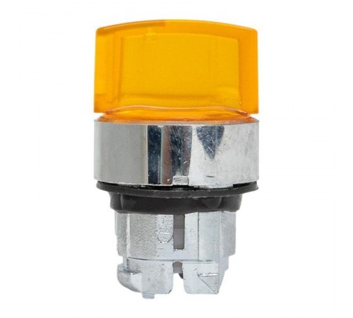 Механизм исполнительный переключателя ХB4 желтый на 3 положения возвратный без фиксации, с подсветкой с короткой ручко IP65  XB4BD3L-Y-65  EKF