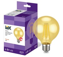 Лампа светодиодная LED G95 шар золото 6Вт 230В 2700К E27 серия 360°  LLF-G95-6-230-30-E27-CLG  IEK