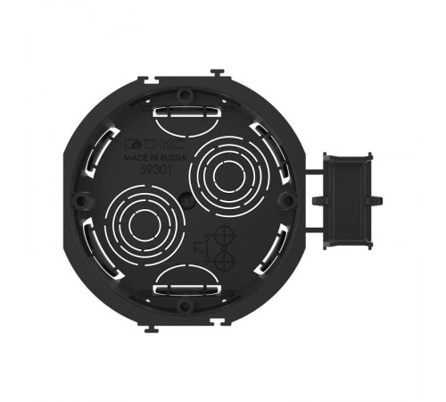 Коробка установочная для сплошных стен, черная, под 2 модуля, без винтов  59302  DKC