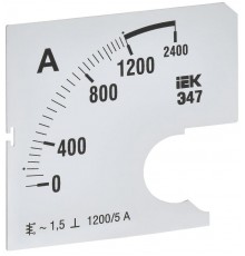 Шкала смен. для амперметра Э47 1200/5А-1,5 72х72мм  IPA10D-SC-1200  IEK