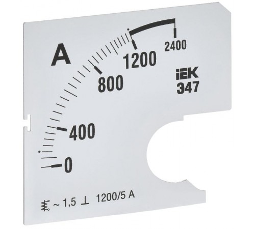 Шкала смен. для амперметра Э47 1200/5А-1,5 72х72мм  IPA10D-SC-1200  IEK