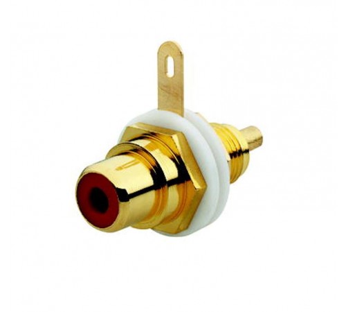 Разъём RCA/CINCH (колокольчик/тюльпан), диапазон от 20 Гц до 20 кГц, цвет красный  0230-0-0453   2CKA000230A0453  ABB