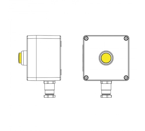 Взрывозащищенный пост управления из полиэстера CPE-P-03-(1xLY(250))-1xKH2MHK(C)1Ex d e IIC Т5 Gb / Ex tb IIIC T95°C Db IP66/КЗ  2231.031.22.1218  DK