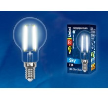 Лампа светодиодная LED-G45-13W/4000K/E14/CL PLS02WH LED. "шар", прозр. 4000К Серия Sky  UL-00005906  Uniel
