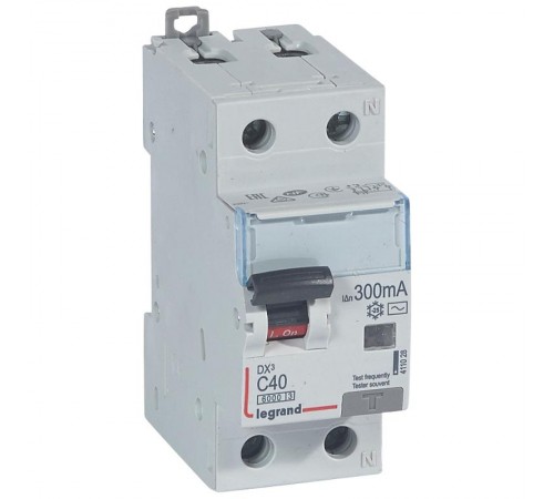 Выключатель автоматический дифференциального тока DX3 6000 1п+N 40А С 300мА тип AС  411028  Legrand