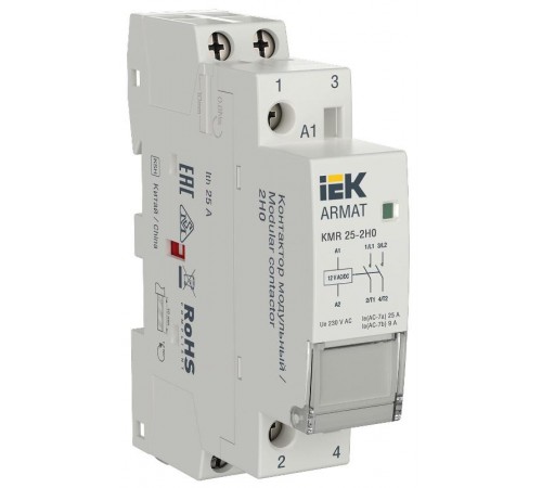 ARMAT Контактор модульный KMR 25А 12В AC/DC 2НО  AR-KMR20-025-20-012  IEK