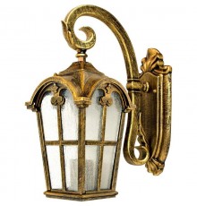 Светильник садово-парковый PL103 четырехгранный на стену вниз 60W 230V E27, черное золото  11295  Feron