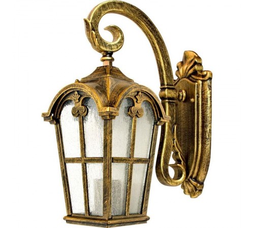 Светильник садово-парковый PL103 четырехгранный на стену вниз 60W 230V E27, черное золото  11295  Feron