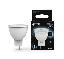 Лампа светодиодная LED 3Вт GU4 220В 4100К MR11 d35х45мм  132517203  Gauss