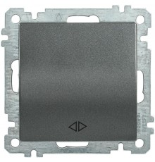 BOLERO антрацит Выключатель 1-клавишный перекреснтый 10А ВС10-1-3-Б  EVB13-K95-10  IEK