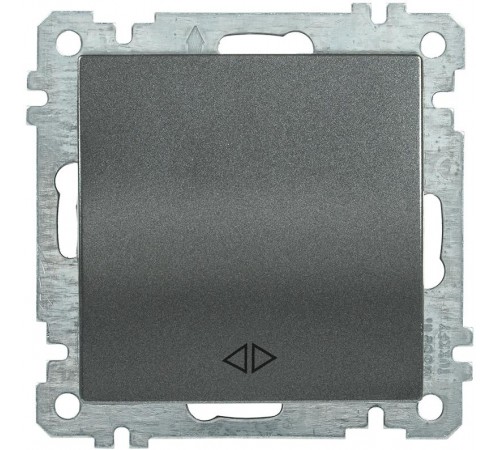 BOLERO антрацит Выключатель 1-клавишный перекреснтый 10А ВС10-1-3-Б  EVB13-K95-10  IEK