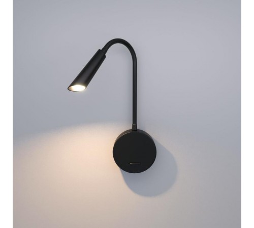 Светильник настенный регулируемый светодиодный Stem черный 3000К с USB-портом и выключателем a063704Elektrostandard