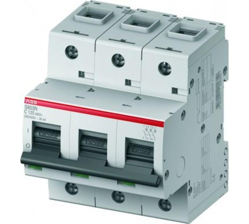 Выключатель автоматический трехполюсный S803N 50А C 36кА (S803N C50)  2CCS893001R0504  ABB