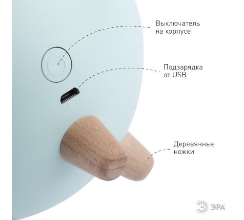 Светильник-ночник светодиодный настольный NLED-468-1W-GR "Хомяк в домике", зеленый   Б0052817  ЭРА