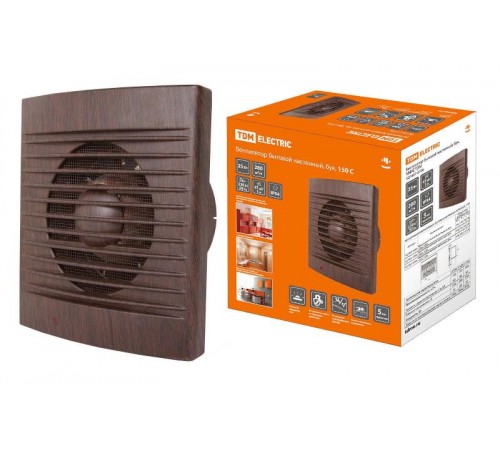 Вентилятор бытовой настенный, 150 С "ЭКО" (бук)  SQ1807-0106  TDM