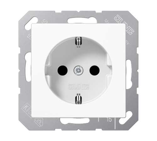 Штепсельная розетка SCHUKO 16A 250V~ с защитой от детей; термопласт; белая  A1520BFKIWW  Jung
