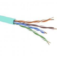 Кабель витая пара кат. 6A неэкранированный, U/UTP, 4 пары, нг(А)-HF,цветвнешней оболочки аква, катушка 500 м  RN6AUUK01AQ  DKC