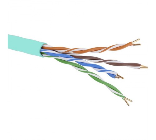 Кабель витая пара кат. 6A неэкранированный, U/UTP, 4 пары, нг(А)-LS,цветвнешней оболочки аква, катушка 500 м  RN6AUUK02AQ  DKC