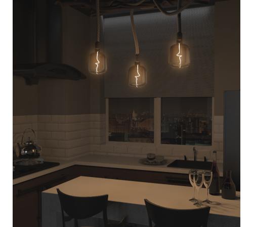 Лампа светодиодная LED Filament V140-DC Black-Clear 5W E27 200lm 1800K 140*204mm 1/6  1008802105  Gauss