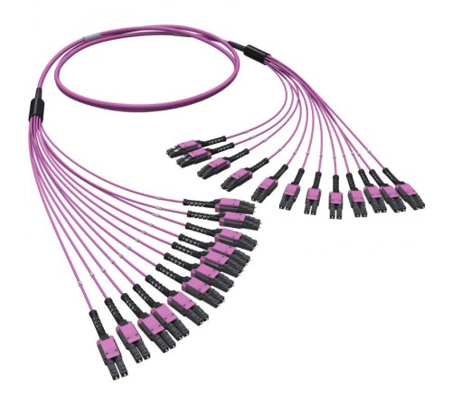 Оптическая разветвительная сборка 24ОВ 50/125 OM4, 12хLC Duplex Uniboot/12хLC Duplex Uniboot, 10м  RNFLL24410  DKC