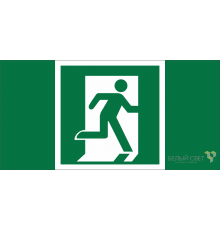 Знак безопасности BL-3015B.E01-02''Выход здесь (прав.)''  a19651  Белый свет