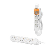 Удлинитель бытовой "Люкс" с выкл., 5 гнезд, 7 м, с/з, с з/ш, ПВС 3х1 мм2, 16 А, 250 В, 3500 Вт  SQ1303-4053  TDM