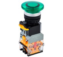 Кнопка D8-11MD "Грибок" d=22мм 1з+1р с подсвет. зеленая  BBG30-11MD-3-12-K06  IEK