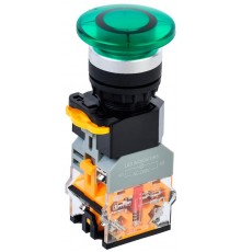 Кнопка D8-11MD "Грибок" d=22мм 1з+1р с подсвет. зеленая  BBG30-11MD-3-12-K06  IEK