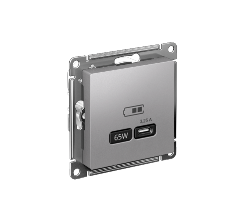 AtlasDesign Алюминий USB Розетка тип-C 65W высокоскоростной заряд QC PD  ATN000327  SE