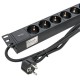 Блок розеток PDU TERACOM PRO 19" 1U 16А/250В 9 розеток Schuko 2 м 3x1,5 мм2 вилка Schuko  TRP-HPD-16A-9SH-2MSH  EKF