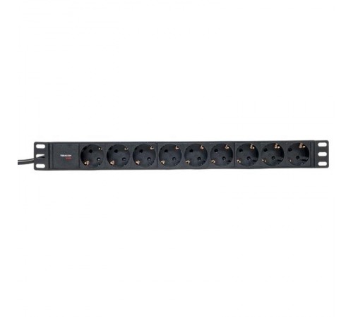 Блок розеток PDU TERACOM PRO 19" 1U 16А/250В 9 розеток Schuko 2 м 3x1,5 мм2 вилка Schuko  TRP-HPD-16A-9SH-2MSH  EKF