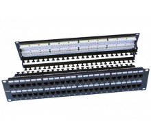 Патч-панель PP3-19-48-8P8C-C6-110D 19",2U,48 портов RJ-45,кат.6,Dual IDC,ROHS,черн.(зад.каб.организ.в комп.)  246108  Hyperline