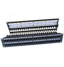 Патч-панель PP3-19-48-8P8C-C6-110D 19",2U,48 портов RJ-45,кат.6,Dual IDC,ROHS,черн.(зад.каб.организ.в комп.)  246108  Hyperline