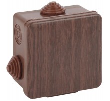 Коробка распределительная открытой установки КОР (дуб) 80х80х50мм с гермовводами 7 вх. IP54 (32/1152)  Б0043226  ЭРА