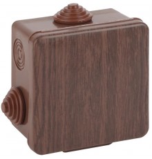 Коробка распределительная открытой установки КОР (дуб) 100х100х50мм с гермовводами 8 вх. IP54 (18/648)  Б0043224  ЭРА