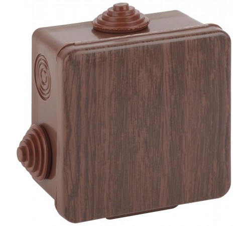 Коробка распределительная открытой установки КОР (дуб) 80х80х50мм с гермовводами 7 вх. IP54 (32/1152)  Б0043226  ЭРА