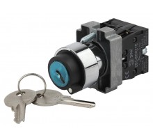 Переключатель LAY5-BG45 на 2 положения с ключом без фиксации (20/200/4000)  Б0045688  ЭРА