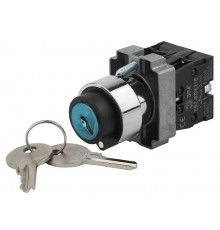Переключатель LAY5-BG45 на 2 положения с ключом без фиксации (20/200/4000)  Б0045688  ЭРА