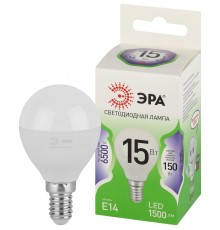 Лампа светодиодная  GREEN LINE LED P45-15W-865-E14 GL E14 15 Вт шар холодный свет  Б0067054  ЭРА