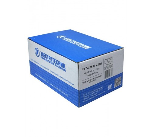 РТТ-325 П УХЛ4, 125А, 106,0 - 143,0А, 660В/50Гц, 1з+1р, ручной возврат, IP00, реле электротепловое токовое (ЭТ)  ET515873  Электротехник