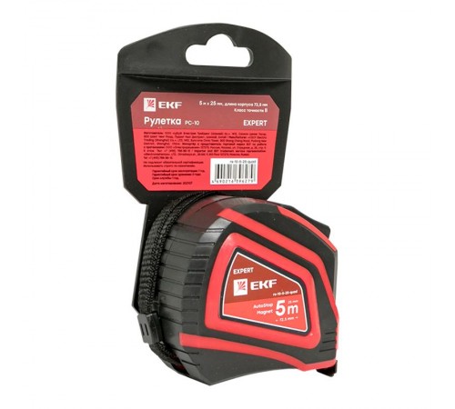 Рулетка измерительная РС-10 (5 м х 25 мм) Autostop Магнит EKF Expert  rs-10-5-25-quad  EKF