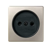 Simon 82 Накладка на розетку двухполюсную 2Р б/з, с защитными шторками, S82, S82N, шампань-графит  82040-34  Simon