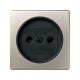 Simon 82 Накладка на розетку двухполюсную 2Р б/з, с защитными шторками, S82, S82N, шампань-графит  82040-34  Simon